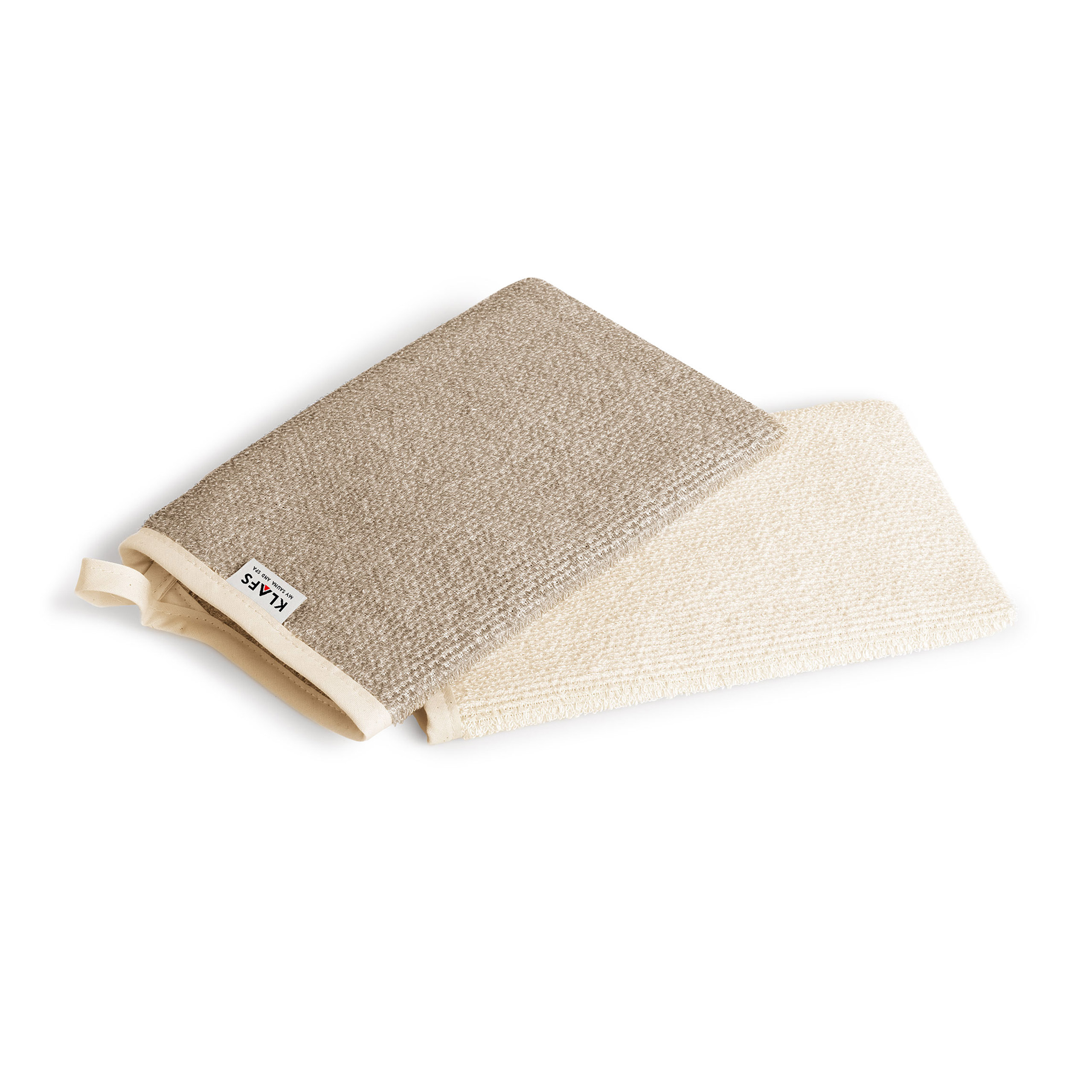 Massagehandschuh aus Leinenfrottier Farbe Creme